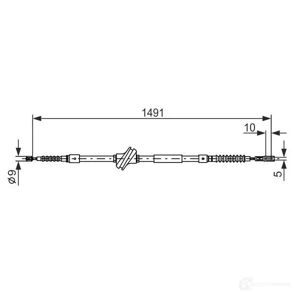 Трос ручника, стояночного тормоза BOSCH BC5 70 353824 1987477708 E2LNU