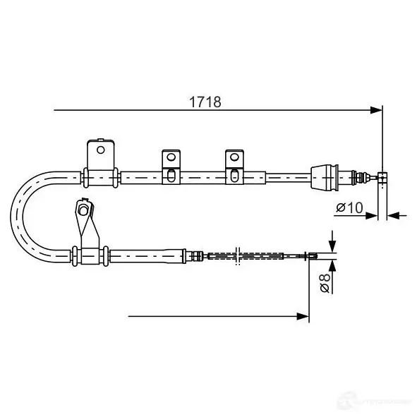 Трос ручника, стояночного тормоза BOSCH 1987482075 BC96 9 355145 HXN1SM