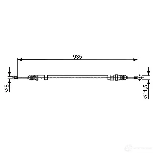 Трос ручника, стояночного тормоза BOSCH BC 2430 1987482430 355468 1M08V изображение 0