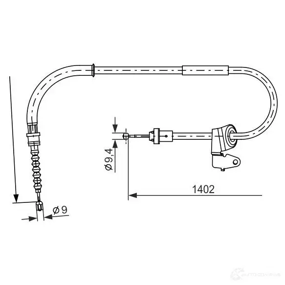 Трос ручника, стояночного тормоза BOSCH BC22 26 5IXUB 1987482226 355293