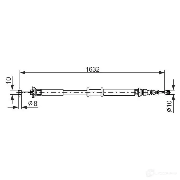 Трос ручника, стояночного тормоза BOSCH BC5 80 RQHK8D 1987477722 353833 изображение 0