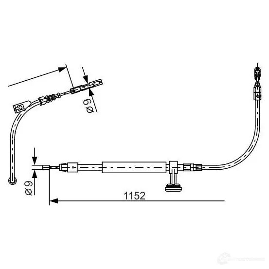 Трос ручника, стояночного тормоза BOSCH BC12 16 1987482332 FH63D 355387