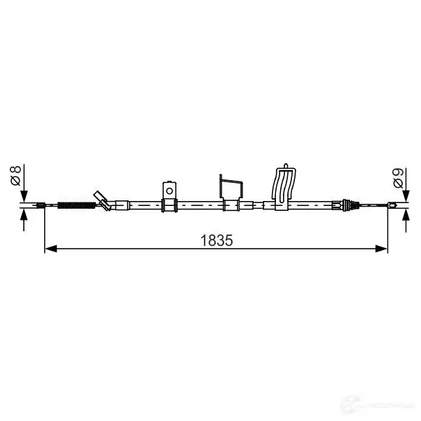 Трос ручника, стояночного тормоза BOSCH 355395 1987482341 IN5K6 B C1225