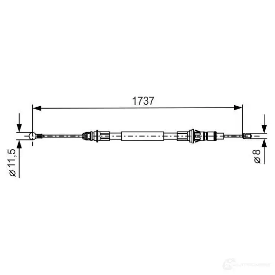 Трос ручника, стояночного тормоза BOSCH BC 890 353492 PTKT63P 1987477261