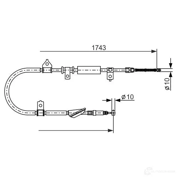 Трос ручника, стояночного тормоза BOSCH 4ZCAV BC6 69 353974 1987477887 изображение 0