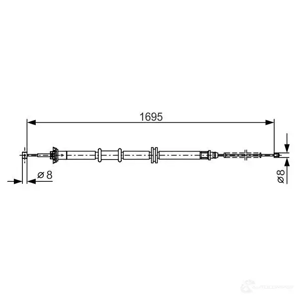 Трос ручника, стояночного тормоза BOSCH 355273 1987482205 6NAX2 B C1099