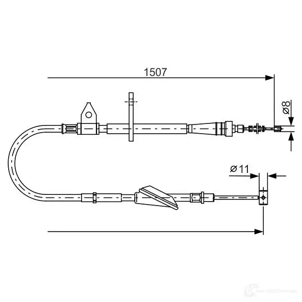 Трос ручника, стояночного тормоза BOSCH BC82 9 354080 EAM0LS 1987477995