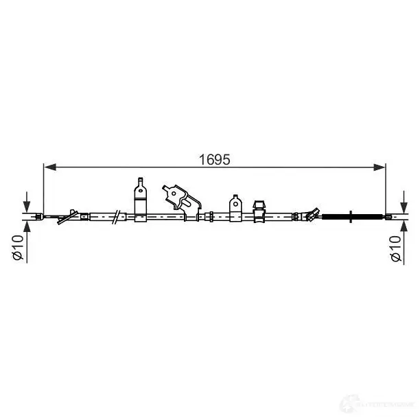 Трос ручника, стояночного тормоза BOSCH BC 2464 1987482464 5BJAG8 355500