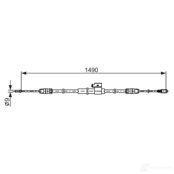 Трос ручника, стояночного тормоза BOSCH 1437241195 1987482832 PD PIM