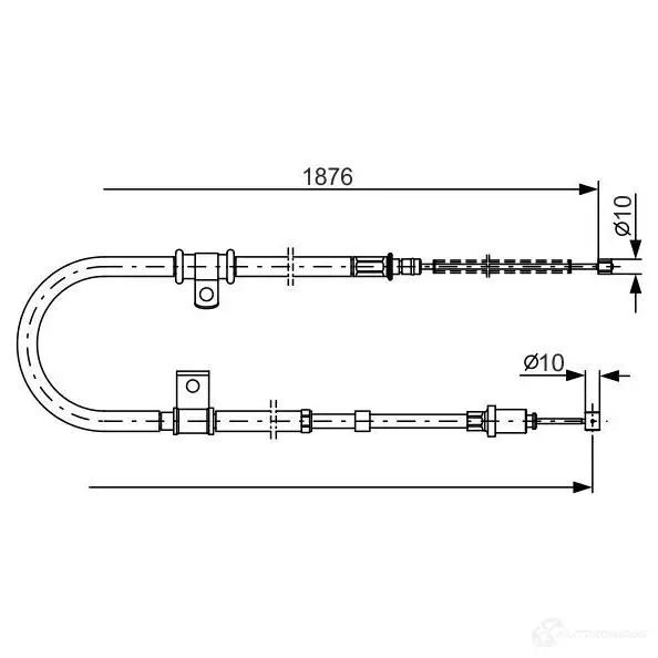 Трос ручника, стояночного тормоза BOSCH ZBQ2NNB 1987482183 355253 BC1 077