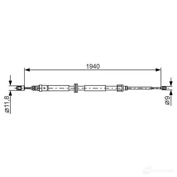 Трос ручника, стояночного тормоза BOSCH 355381 1987482325 B C1209 LI9ISY