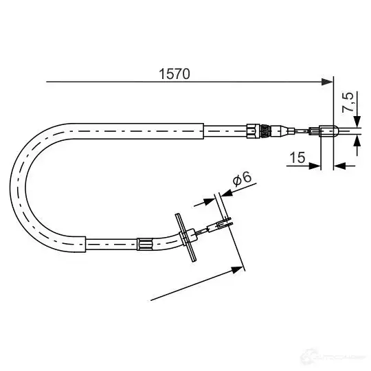 Трос ручника, стояночного тормоза BOSCH 1987477861 353954 B C741 ZR52I изображение 0