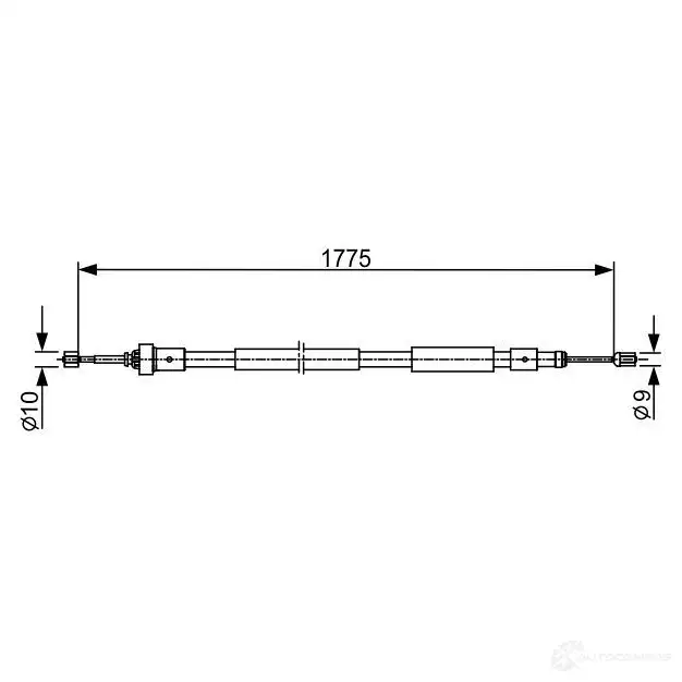 Трос ручника, стояночного тормоза BOSCH 355454 1987482407 L0LF6D BC 2407 изображение 0