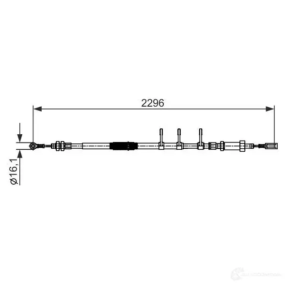 Трос ручника, стояночного тормоза BOSCH O6QKDC4 BC259 5 355602 1987482595 изображение 0