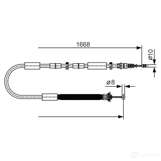 Трос ручника, стояночного тормоза BOSCH P6YA98 B C691 353997 1987477911 изображение 0