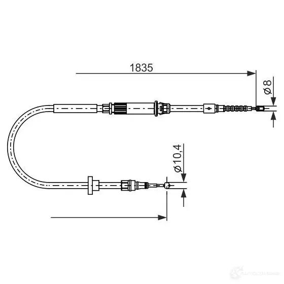 Трос ручника, стояночного тормоза BOSCH 1987482873 1437241226 2VNU9 HR изображение 0