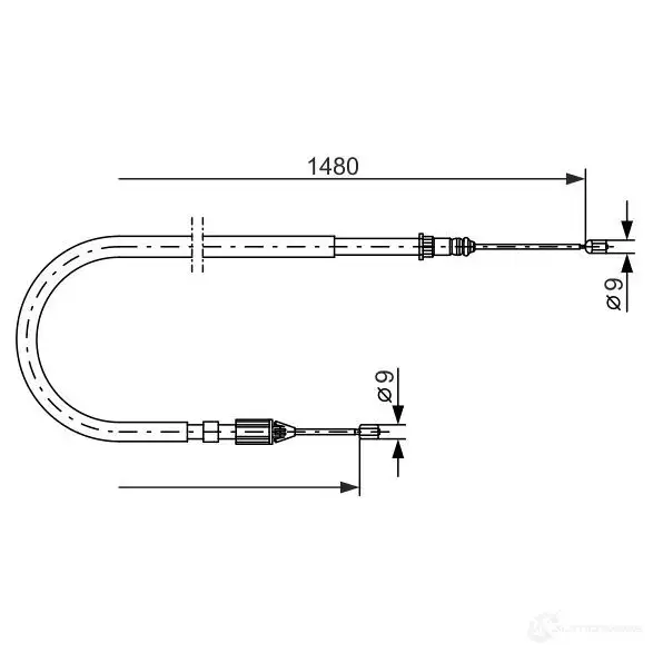 Трос ручника, стояночного тормоза BOSCH BC5 15 WHU5X 1987477653 353770 изображение 0