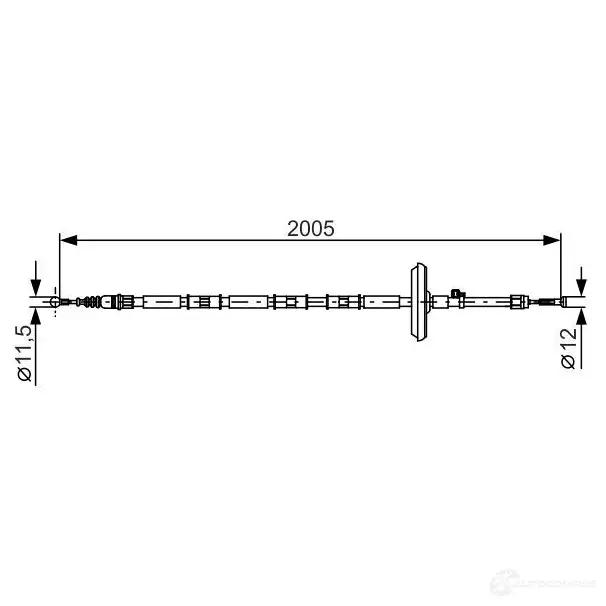 Трос ручника, стояночного тормоза BOSCH 355388 LH5Z9D BC 1217 1987482333