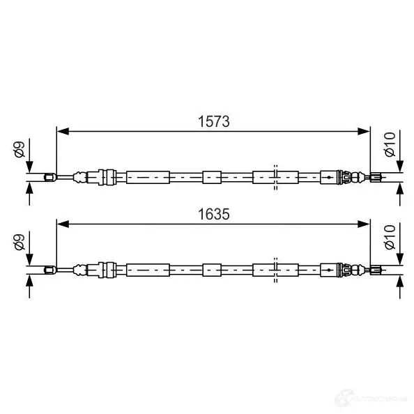 Трос ручника, стояночного тормоза BOSCH 1987477615 353734 BC4 77 76IYVV
