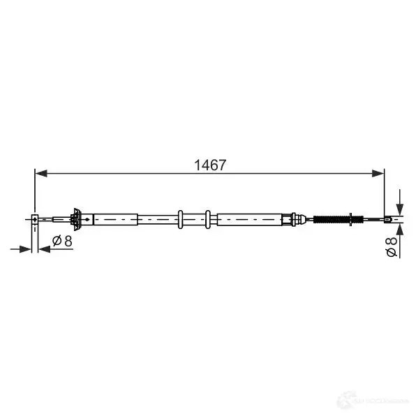 Трос ручника, стояночного тормоза BOSCH 354057 B C806 1987477972 BFT79W