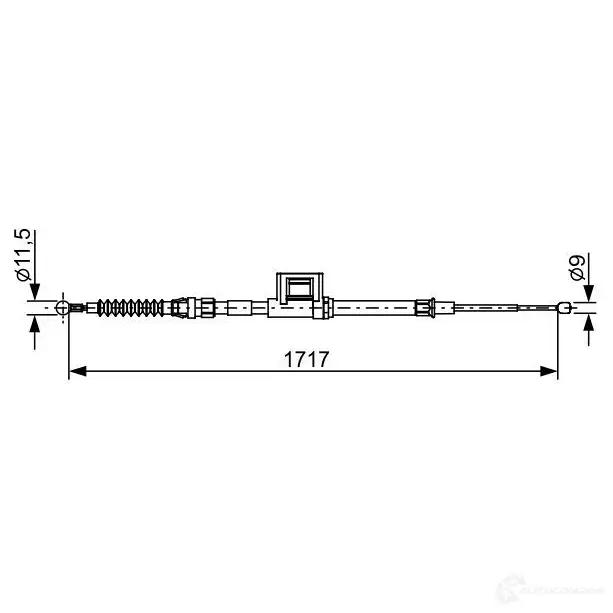 Трос ручника, стояночного тормоза BOSCH 355636 BJ780 1987482644 BC26 44