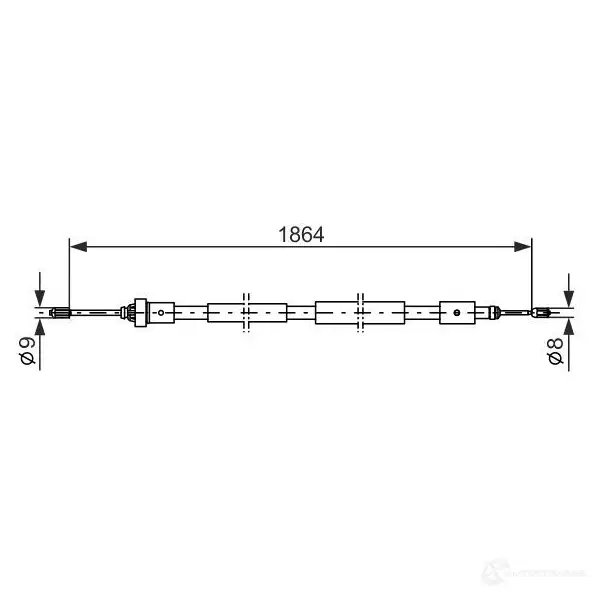 Трос ручника, стояночного тормоза BOSCH CVAOW0 353712 1987477591 B C453 изображение 0