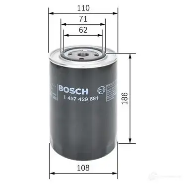 Топливный фильтр BOSCH VD96VR 348841 1457429681 N 9681 изображение 0