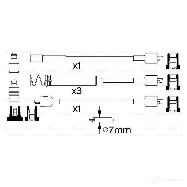 Высоковольтные провода зажигания, комплект BOSCH 0986356722 3C7BHBQ B 722 335516 изображение 4