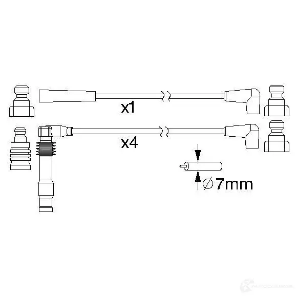 Высоковольтные провода зажигания, комплект BOSCH 335811 0986357156 B 156 YPU1AUD