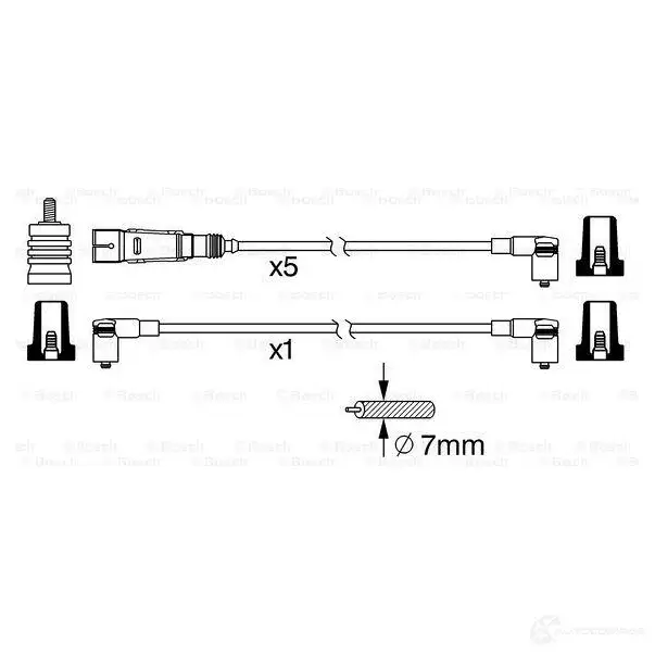 Высоковольтные провода зажигания, комплект BOSCH 335448 34W7J7 0986356340 B 340 изображение 2