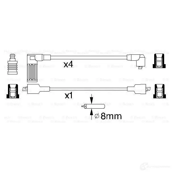 Высоковольтные провода зажигания, комплект BOSCH 318IZG8 0986356857 335640 B 857 изображение 4