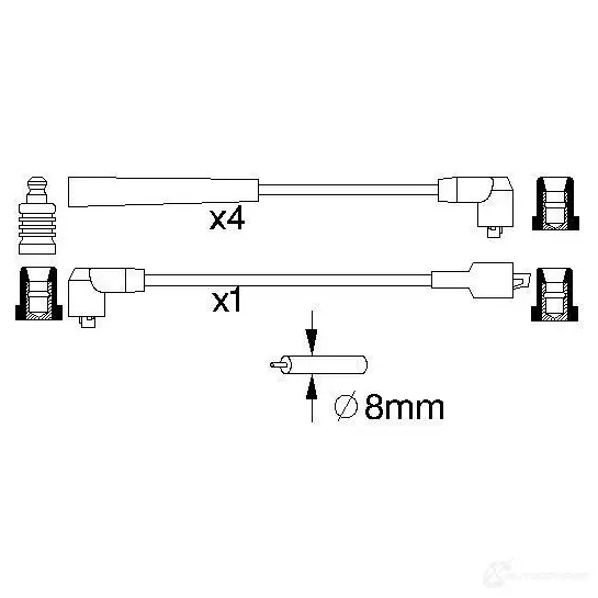 Высоковольтные провода зажигания, комплект BOSCH 0986357012 3DFS4P 335740 B 012