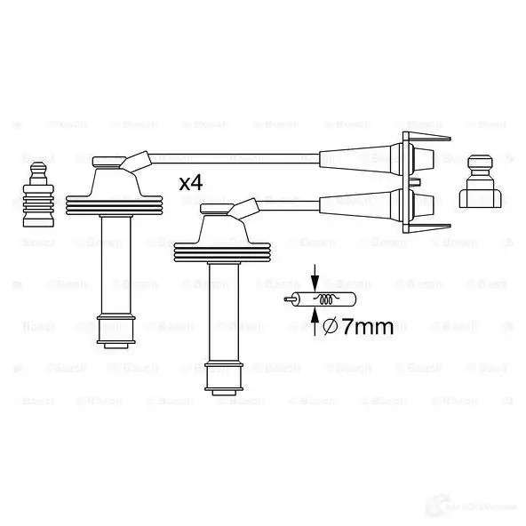 Высоковольтные провода зажигания, комплект BOSCH 335888 B W238 0986357238 XQ1SK7 изображение 4