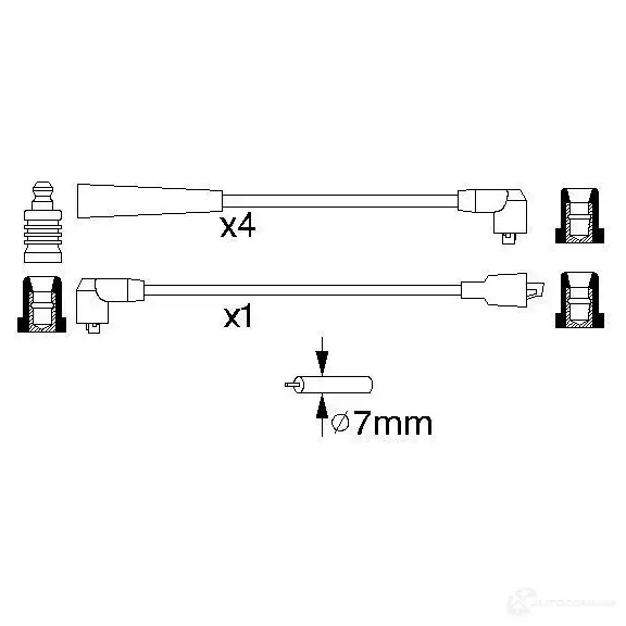 Высоковольтные провода зажигания, комплект BOSCH B 136 335792 VQKSV 0986357136