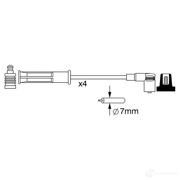 Высоковольтные провода зажигания, комплект BOSCH B 048 335744 ZN8YCOC 0986357048