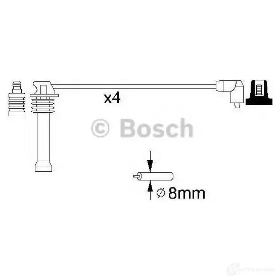 Высоковольтные провода зажигания, комплект BOSCH 335797 B 141 NWLQ8W7 0986357141 изображение 5
