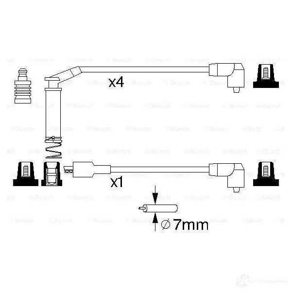 Высоковольтные провода зажигания, комплект BOSCH 0986357127 335784 B 127 K3YHQZD изображение 4