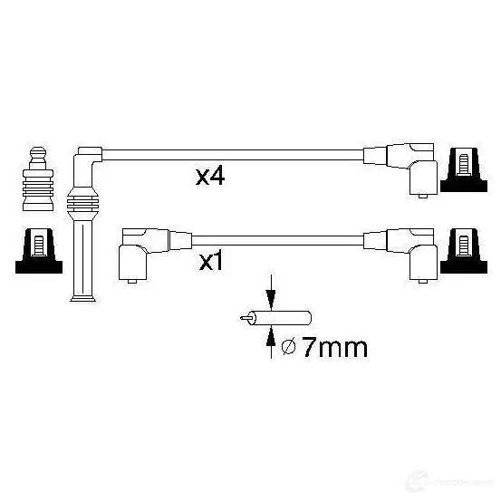 Высоковольтные провода зажигания, комплект BOSCH 335563 B 775 CMSUVZ 0986356775