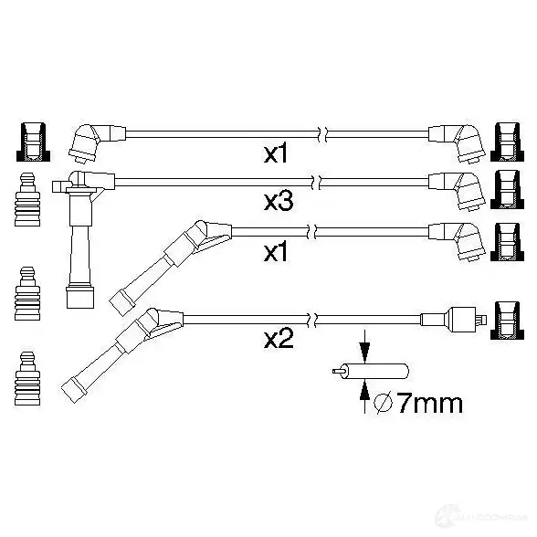 Высоковольтные провода зажигания, комплект BOSCH 0986357177 335831 B 177 9L2V2T