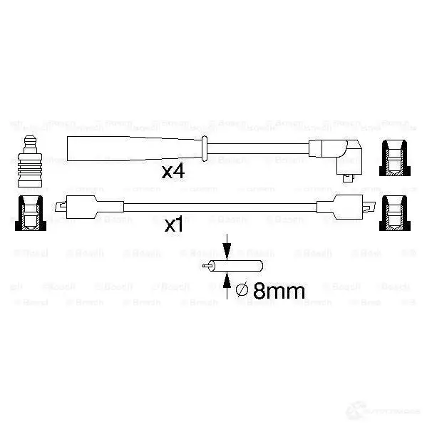 Высоковольтные провода зажигания, комплект BOSCH 0986356774 B 774 335562 FPYMGGP изображение 4