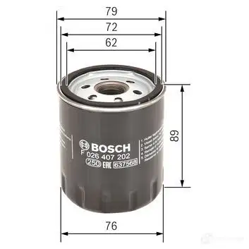 Масляный фильтр BOSCH P 7202 f026407202 1193530062 X53CGQ изображение 3