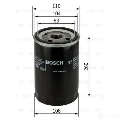 Масляный фильтр BOSCH P 4010 329273 G447H 0451104010 изображение 2