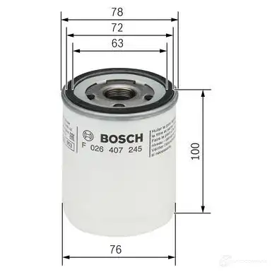 Масляный фильтр BOSCH f026407245 UKQ5B9 1424520965 P 7245 изображение 0