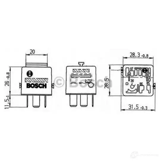 Реле BOSCH 3165142606262 0332019456 A1H8T 0Y 323860 изображение 4