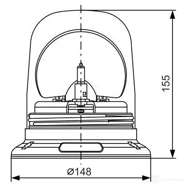 Вращающийся проблесковый маячок BOSCH 7782324021 363617 RE-60 B 24V YELLOW Z5URGY - Изображение 1