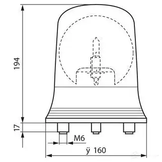 Вращающийся проблесковый маячок BOSCH RSWF 100 H1 24V/70W 7782319064 363591 Y1GAASN - Изображение 1