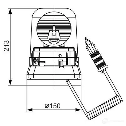 Вращающийся проблесковый маячок BOSCH 7782372020 363709 1HLNR RKLE 200 D 12V YELLOW изображение 2