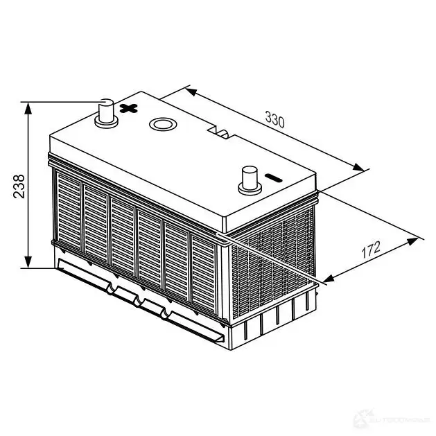 Аккумулятор 105 ач универсальная 800 а 12 в кальциевый [ca/ca] 330x172x238 BOSCH 820 055 080 12V 800A 105AH 303943 0092L40350