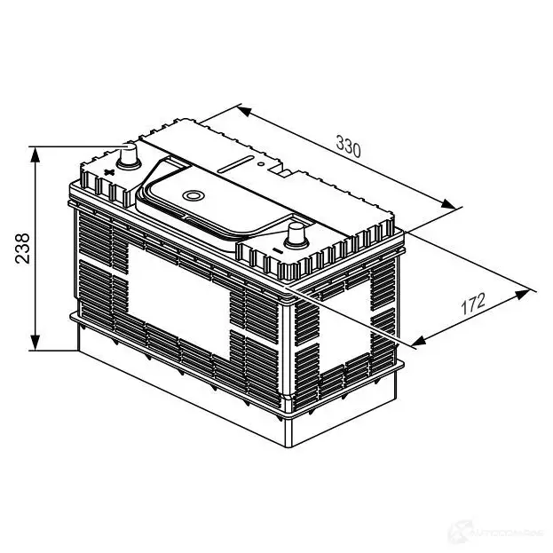 Аккумулятор 105 ач универсальная 800 а 12 в 330x172x238 BOSCH 820 054 080 303941 12V 800A 105AH 0092L40340
