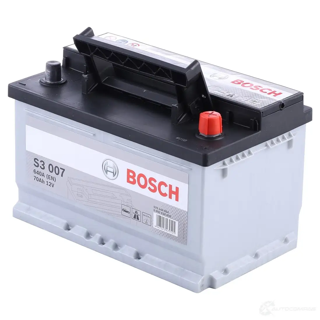 Аккумулятор 70 ач обратная 640 а 12 в Кальциевый [CA/CA] silver 278x175x175 BOSCH 570 144 064 304077 0092S30070 12V 70Ah 640A - Изображение 1